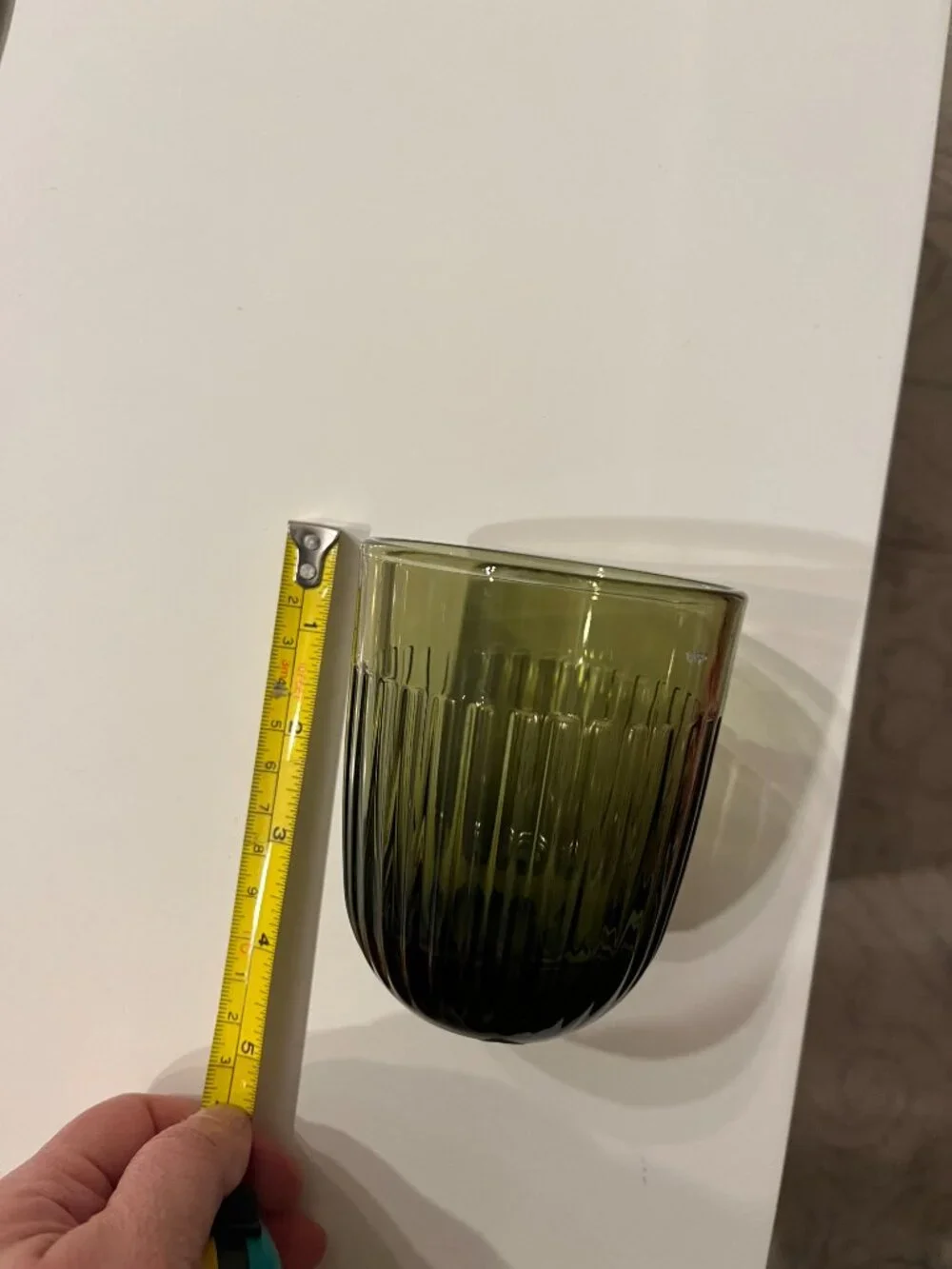 La Rochere France Ouessant Olive Green 9.5 oz Water Tumbler Glass 633897 NWT